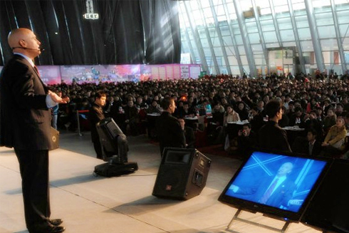 Will Bowen onstage in China